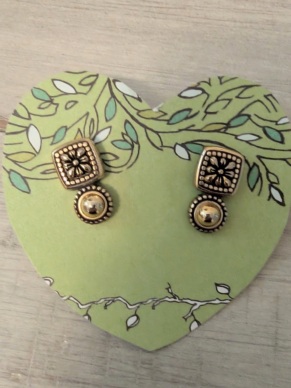 Vintage two-tone Brighton "Delia" drop earrings